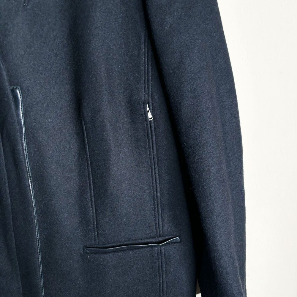 Helmut Lang Leather Wool Coat - Picture 8 of 9